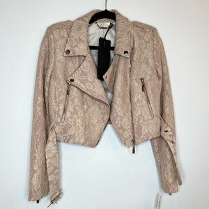 Pink Lace Moto Jacket
